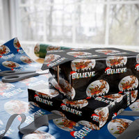 Funny Bigfoot Christmas Wrapping Paper Roll Believe Santa Sasquatch Xmas Reindeer Sleigh - Wonder Print Shop
