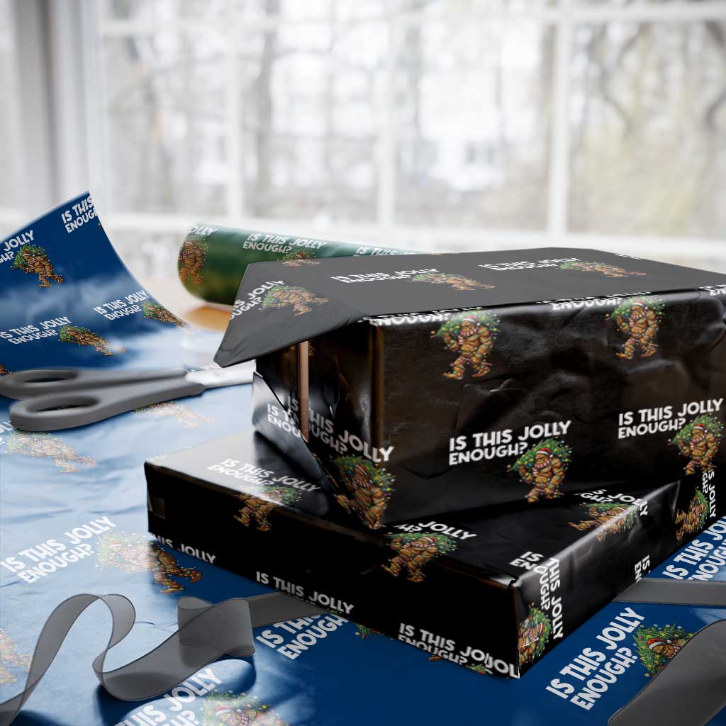 Funny Bigfoot Christmas Wrapping Paper Roll Is This Jolly Enough - Wonder Print Shop
