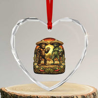 Funny Bigfoot Chupacabra Cinco De Mayo Heart Crystal Glass Ornament Cryptid Lover Gift