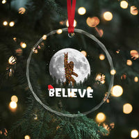 Funny Bigfoot Crystal Glass Ornament Cool Full Moon & Trees Sasquatch Xmas Lights TS10