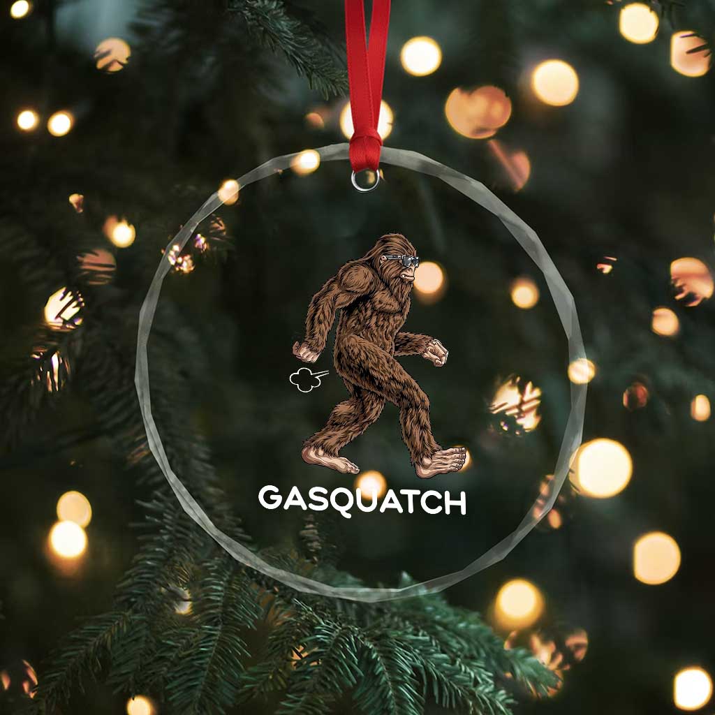 Funny Bigfoot Crystal Glass Ornament Gasquatch Gassy Sasquatch Fart Meme