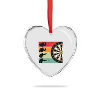 Funny Bigfoot Dart Player Crytid Sunset Retro Vintage Heart Crystal Glass Ornament Dartist Gift - Wonder Print Shop