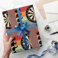 Funny Bigfoot Dart Player Crytid Sunset Retro Vintage Wrapping Paper Roll Dartist Gift - Wonder Print Shop