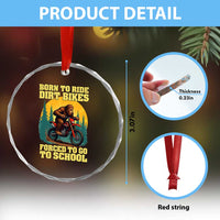 Funny Bigfoot Dirt Bike Crystal Glass Ornament Born To Ride Dirt Bikes Forced To Go To School TS14