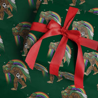 Funny Bigfoot Drinking Beer Wrapping Paper Roll St Patricks Day Soccer Lover