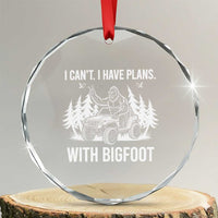 Funny Bigfoot Driving Car Crystal Glass Ornament I Cant I Have Plans With Bigfoot TS12