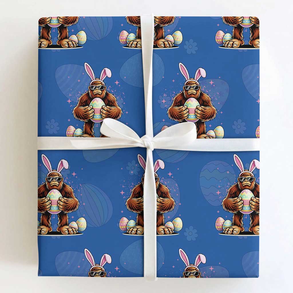 Funny Bigfoot Easter Day Bunny Sasquatch Egg Wrapping Paper Roll