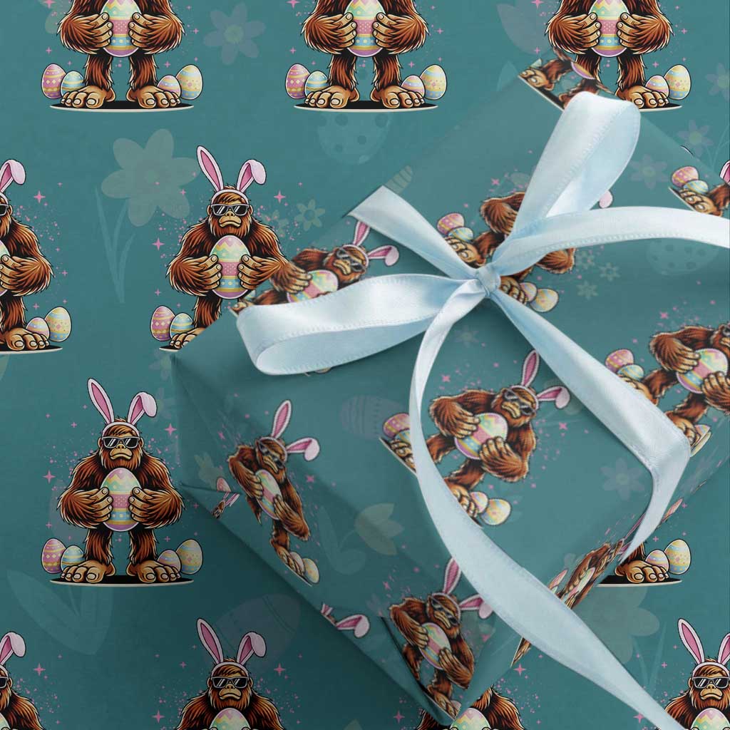 Funny Bigfoot Easter Day Bunny Sasquatch Egg Wrapping Paper Roll