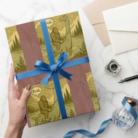 Funny Bigfoot Fishing Wrapping Paper Roll Sasquatch Loch Ness Monster Introvert Bruh - Wonder Print Shop