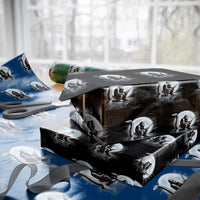 Funny Bigfoot Fishing Wrapping Paper Roll Sasquatch Riding Nessie Cryptid Moon Night - Wonder Print Shop