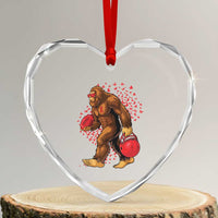 Funny Bigfoot Football Heart Crystal Glass Ornament Support HIV Awareness Gift - Wonder Print Shop