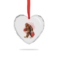Funny Bigfoot Football Heart Crystal Glass Ornament Support HIV Awareness Gift - Wonder Print Shop