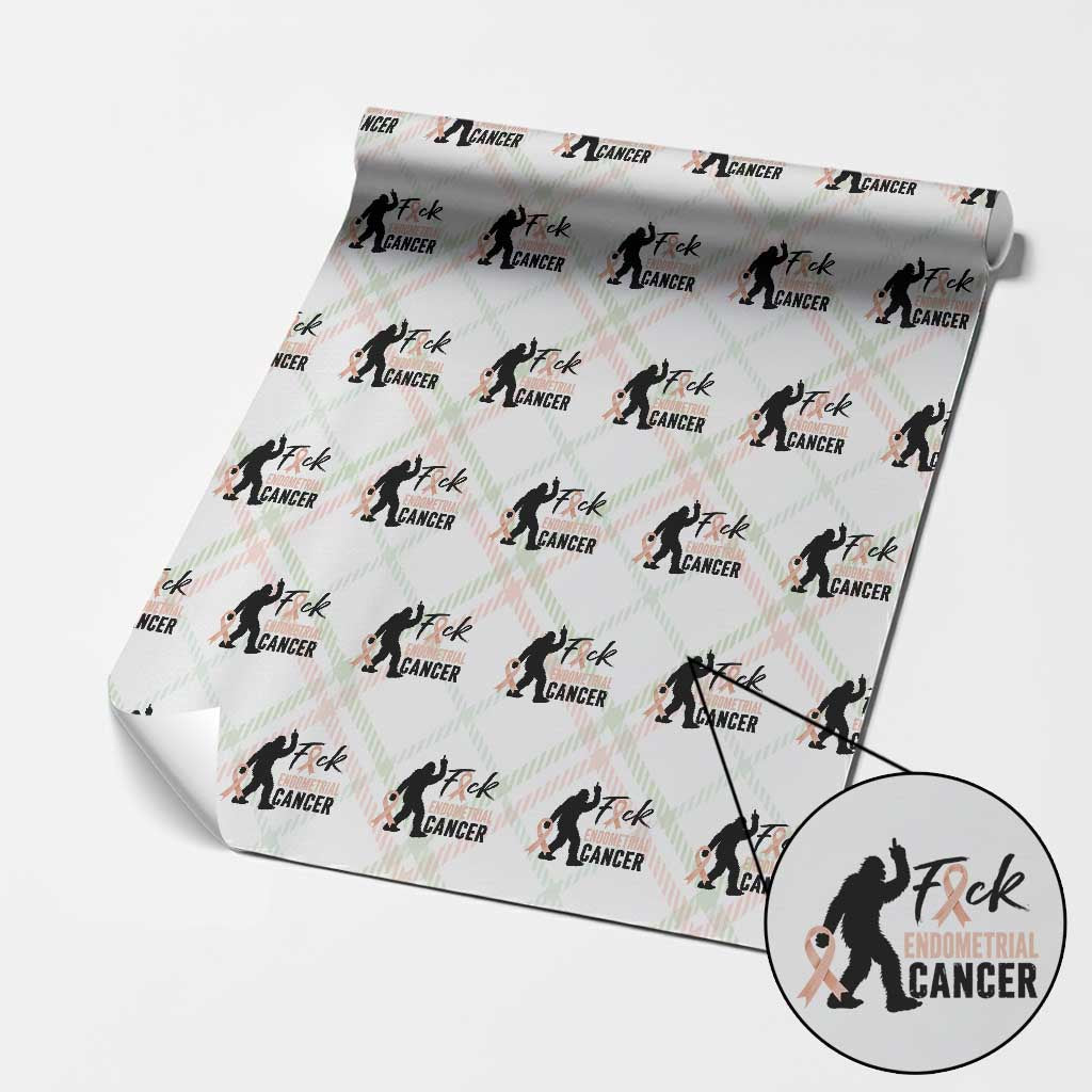 Funny Bigfoot Fuck Endometrial Cancer Awareness Gift Wrapping Paper Roll