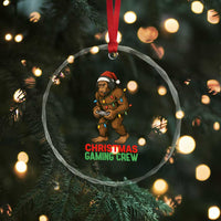 Funny Bigfoot Gamer Christmas Crystal Glass Ornament TS14