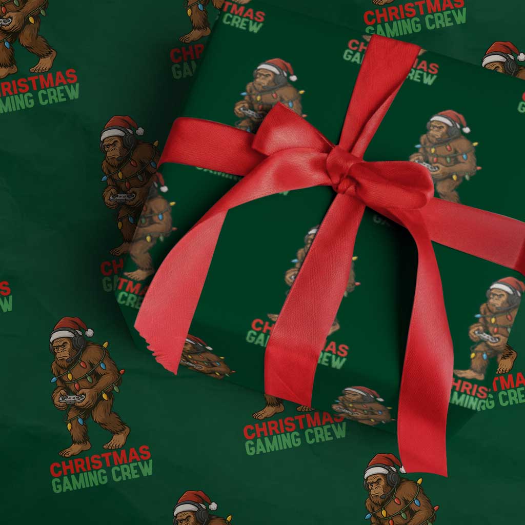 Funny Bigfoot Gamer Christmas Wrapping Paper Roll - Wonder Print Shop