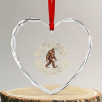Funny Bigfoot Heart Crystal Glass Ornament Don't Be An Assquatch Retro Outdoor - Wonder Print Shop