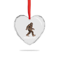 Funny Bigfoot Heart Crystal Glass Ornament Gasquatch Gassy Sasquatch Fart Meme