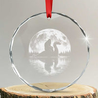 Funny Bigfoot Loch Ness Monster Crystal Glass Ornament Retro Sasquatch Nessie Funny Cryptid Moon