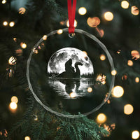Funny Bigfoot Loch Ness Monster Crystal Glass Ornament Retro Sasquatch Nessie Funny Cryptid Moon