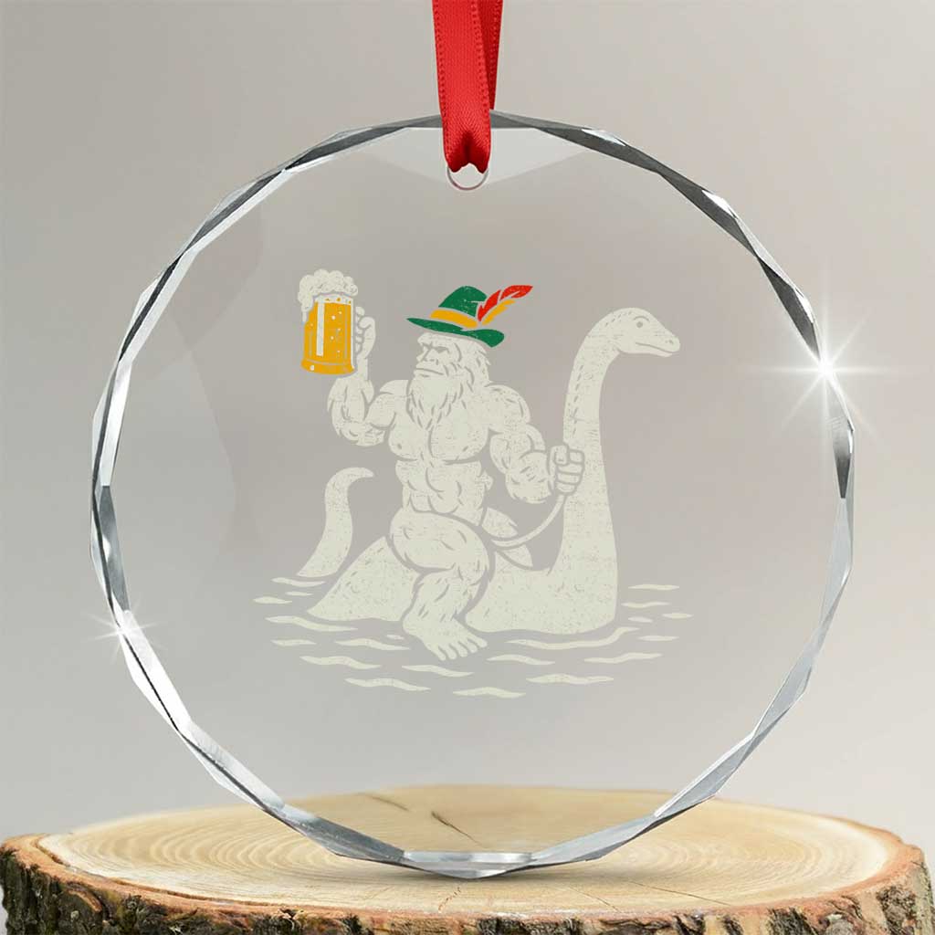 Funny Bigfoot Loch Ness Monster Oktoberfest Crystal Glass Ornament German Oktoberfest Sasquatch Drinking TS10