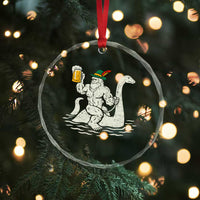 Funny Bigfoot Loch Ness Monster Oktoberfest Crystal Glass Ornament German Oktoberfest Sasquatch Drinking TS10