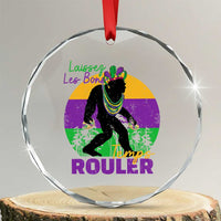 Funny Bigfoot Mardi Gras Crystal Glass Ornament Laissez Les Bons Temps Rouler Bald Cypress