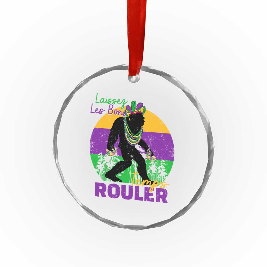 Funny Bigfoot Mardi Gras Crystal Glass Ornament Laissez Les Bons Temps Rouler Bald Cypress