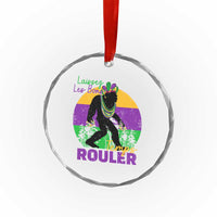 Funny Bigfoot Mardi Gras Crystal Glass Ornament Laissez Les Bons Temps Rouler Bald Cypress