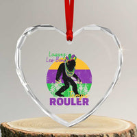 Funny Bigfoot Mardi Gras Heart Crystal Glass Ornament Laissez Les Bons Temps Rouler Bald Cypress