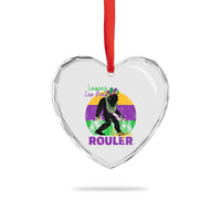 Funny Bigfoot Mardi Gras Heart Crystal Glass Ornament Laissez Les Bons Temps Rouler Bald Cypress