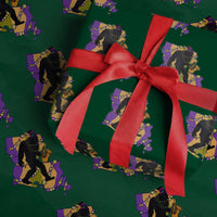 Funny Bigfoot Mardi Gras Louisiana Map Jazz Music Wrapping Paper Roll