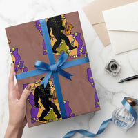 Funny Bigfoot Mardi Gras Louisiana Map Jazz Music Wrapping Paper Roll