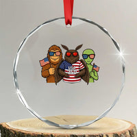 Funny Bigfoot Mothman Alien Crystal Glass Ornament USA 250th Anniversary