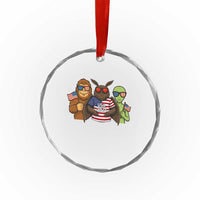 Funny Bigfoot Mothman Alien Crystal Glass Ornament USA 250th Anniversary