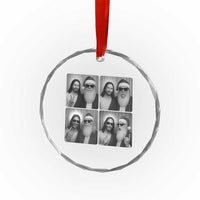 Funny Bigfoot Photobooth Christmas Crystal Glass Ornament Sasquatch Jesus Christian Xmas - Wonder Print Shop