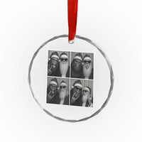 Funny Bigfoot Photobooth Christmas Crystal Glass Ornament Sasquatch Santa Claus Xmas - Wonder Print Shop