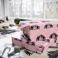 Funny Bigfoot Playing Ice Hockey Wrapping Paper Roll Cryptid Lover Gift - Wonder Print Shop