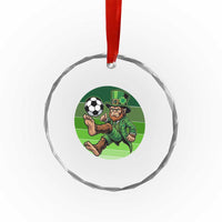 Funny Bigfoot Playing Soccer Crystal Glass Ornament St Patricks Day