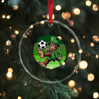 Funny Bigfoot Playing Soccer Crystal Glass Ornament St Patricks Day