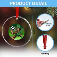Funny Bigfoot Playing Soccer Crystal Glass Ornament St Patricks Day