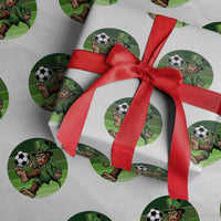 Funny Bigfoot Playing Soccer Wrapping Paper Roll St Patricks Day