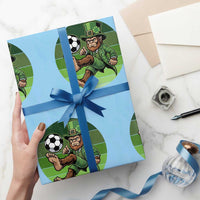 Funny Bigfoot Playing Soccer Wrapping Paper Roll St Patricks Day