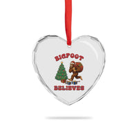 Funny Bigfoot Santa Believes Six Seven Meme Heart Crystal Glass Ornament Trendy Gen Z Xmas Gift - Wonder Print Shop