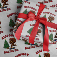 Funny Bigfoot Santa Believes Six Seven Meme Wrapping Paper Roll Trendy Gen Z Xmas Gift - Wonder Print Shop