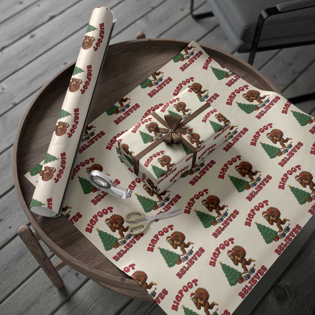 Funny Bigfoot Santa Believes Six Seven Meme Wrapping Paper Roll Trendy Gen Z Xmas Gift - Wonder Print Shop