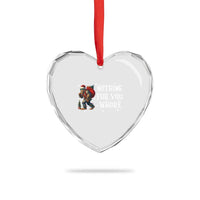 Funny Bigfoot Santa Xmas Heart Crystal Glass Ornament Nothing For You Whore Merry Squatchmas - Wonder Print Shop