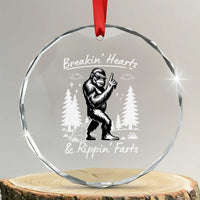 Funny Bigfoot Sasquatch Crystal Glass Ornament Breakin Hearts And Rippin Farts - Wonder Print Shop