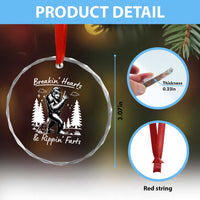 Funny Bigfoot Sasquatch Crystal Glass Ornament Breakin Hearts And Rippin Farts - Wonder Print Shop