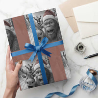 Funny Bigfoot Selfie Christmas Wrapping Paper Roll Santa Reindeer Sasquatch Xmas - Wonder Print Shop