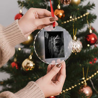 Funny Bigfoot Selfie Halloween Crystal Glass Ornament Sasquatch Ghost Haunted House - Wonder Print Shop